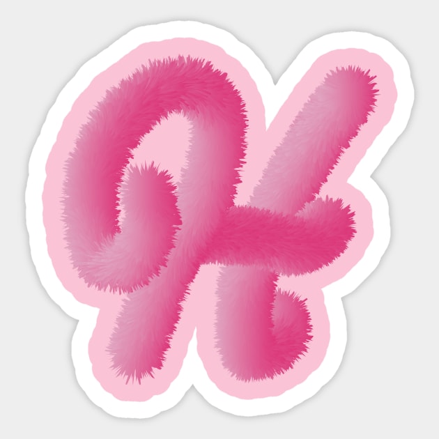 H Pink Animal Initials Sticker by desingmari